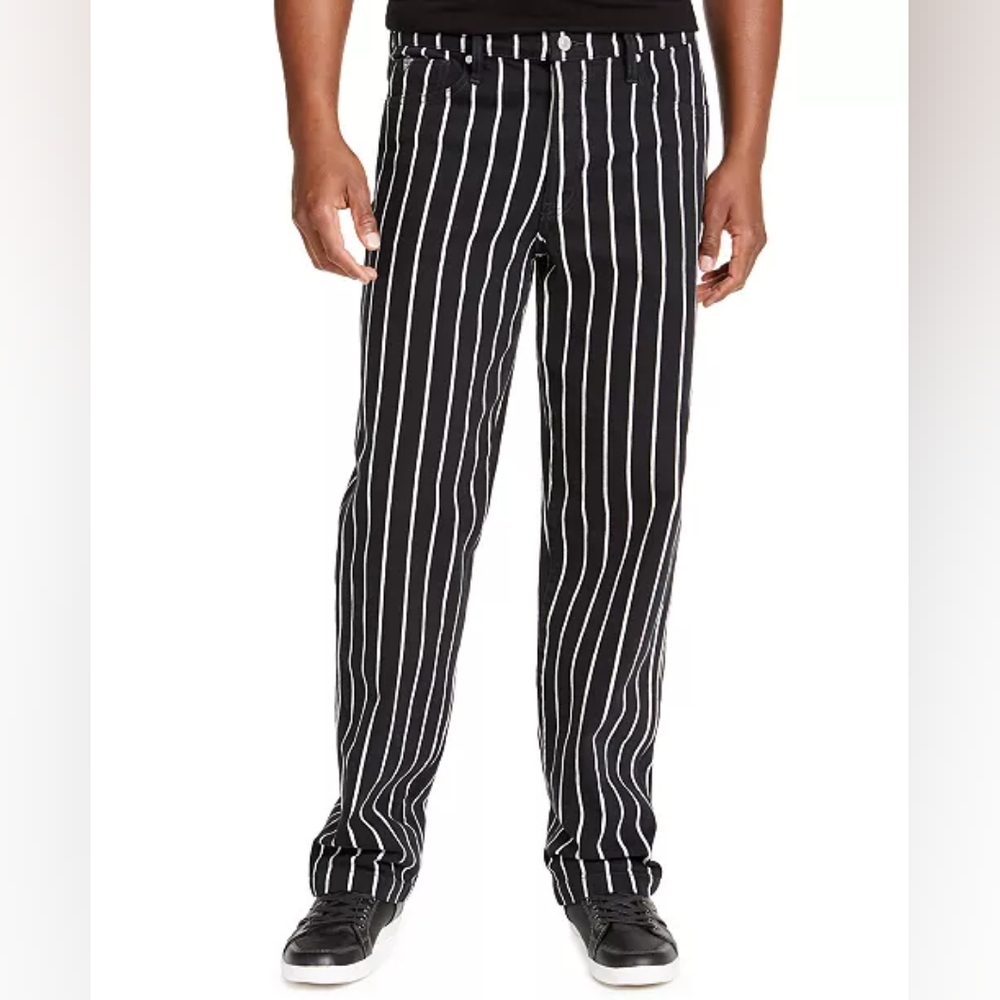 GUESS Men's Striped Carpenter Jeans